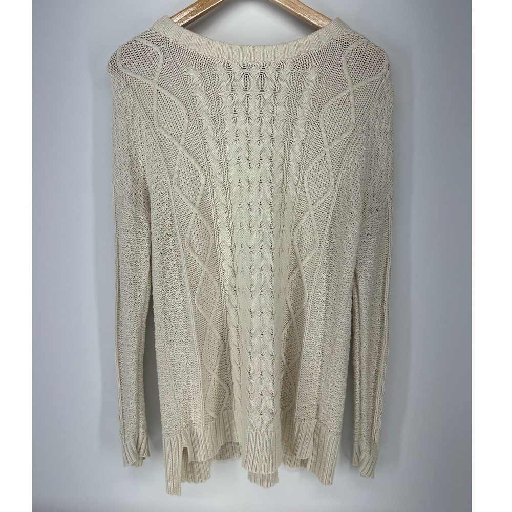 BDG Urban Outfitters Cream Cable Knit Elbow‎ Patch Sweater Womens Small Slouchy